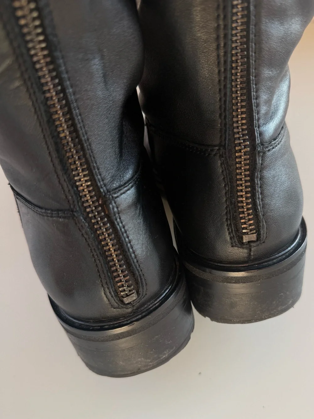 Mango High Leather Boots Black EU39 US8.5